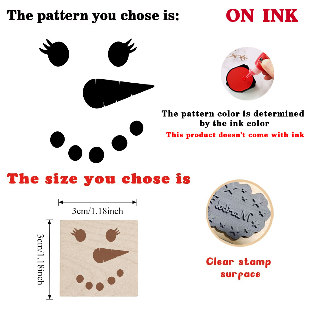 Cute Snowman Wooden Rubber Stamp for Greeting Card Decorations